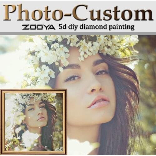 ZOOYA Diamond Painting Cross Stitch Photo Custom Full Square Picture of Rhinestone Diamond Embroidery Mosaic Birthday Gifts AZ12