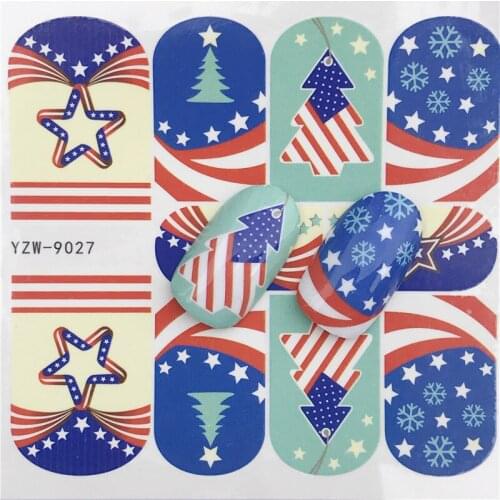 YZWLE 1 Sheet Nail Art Stickers Russian style Apple/ Star / Cartoon / Fruit/Cat Adhesive Colorful Tip DIY Label Manicure