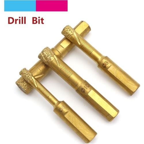 1pcs Shank 10mm Diamond Dry Drill Bit Brazing Hole Opener Saw Bit 6/8/10/12mm For Vitrified Brick Tile Glass Granite Stone Floor