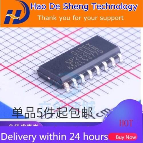 10PCS/LOT SP202EEN-L/TR SP202EEN SOP-16 USB 232 New Original In Stock