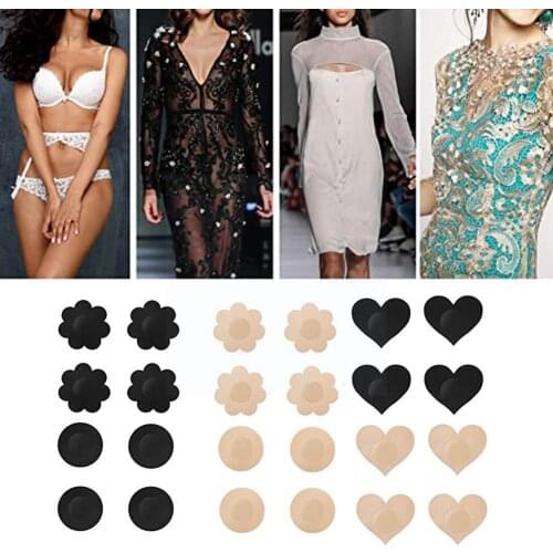 10pcs Women Invisible Sexy Lace Breast Lift Tape Overlays Chest Stickers Accessories on Stickers Bra Nipple Bra Nipple Cove I2C0