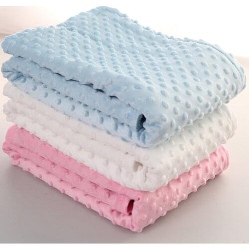 102*76cm New Baby Blanket Swaddling Newborn Thermal Soft Fleece Blanket Solid Bedding Set