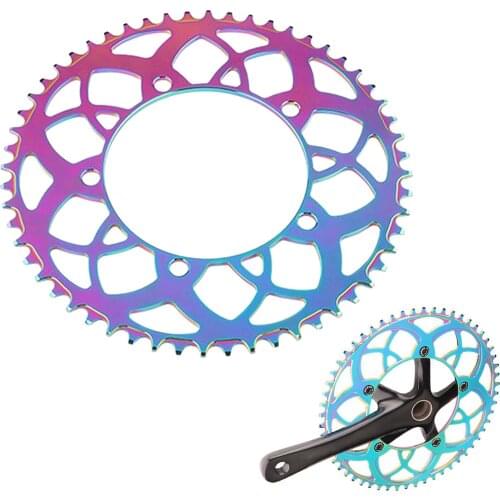 130 BCD 8 9 10 11 Speed Hollow CNC Alloy Single Disc Chainwheel Road Folding Bike Chain Wheel 54/56T Chainring