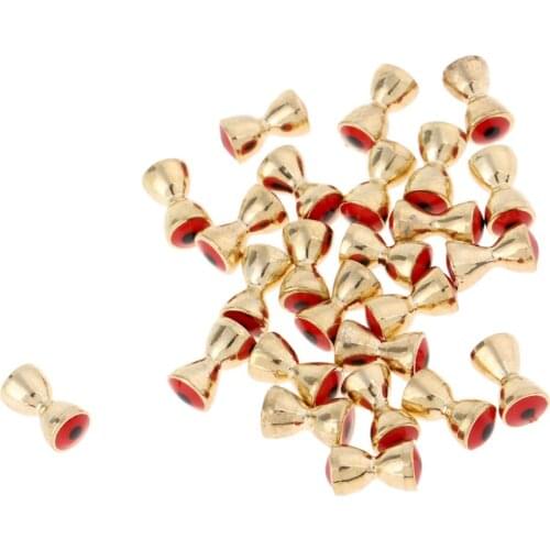 25Pcs/lot 3D Realistic Fish Dumbbell Eyes Brass Fly Tying Beads Nymph Eyes Head Fly Tying Materials 3.2mm-6.3mm