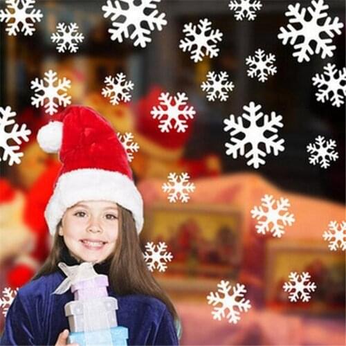 30sheet 27Pcs/sheet Christmas Snowflake Window Sticker Winter Wall Stickers Kids Room Christmas Decorations for Home New Year