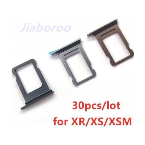 30pcs SIM Card Tray Holder Slot for iPhone XR XS Max XSM Single Dual Adapter Replacement Parts