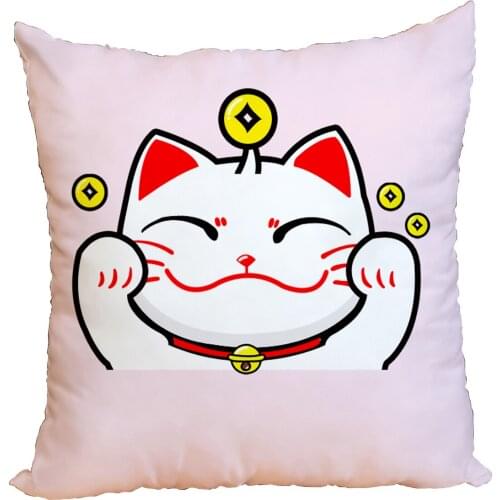 45*45 Lucky cat pillowcase Color Pillow Case Decor Sofa Throw Pillows Room Pillow Cover
