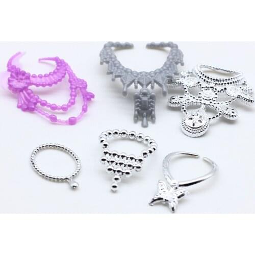 6 pcs/set Fashion Plastic Chain Necklace For 1/6 Doll Party Accessories Fashion Jewelry Necklace For Dolls