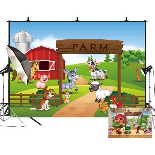 BEIPOTO Backdrops for Kids Decoration Fram Animal themed Birthday Party Background Backdrop for Pictures Dessert table Banner