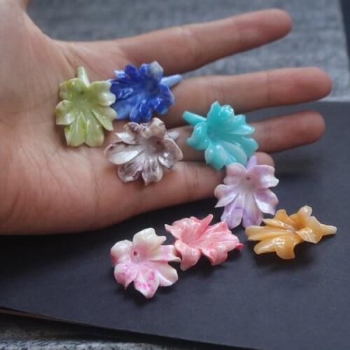 5Pieces 30mm*25mm*7mm Double Colored Artificial Coral Leaf beads Brooch Accessories Cabochon Multi-color for Jewelry making
