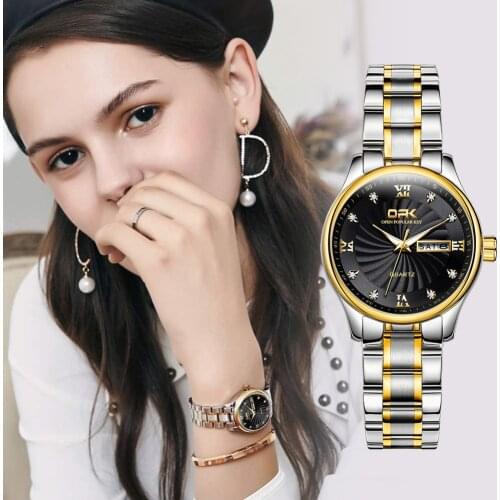 OPK Womens Watches Top Brand Fashion Casual Luxury Dress Stianless Steel Waterproof Wristwatch for Lady zegarek damski L8103