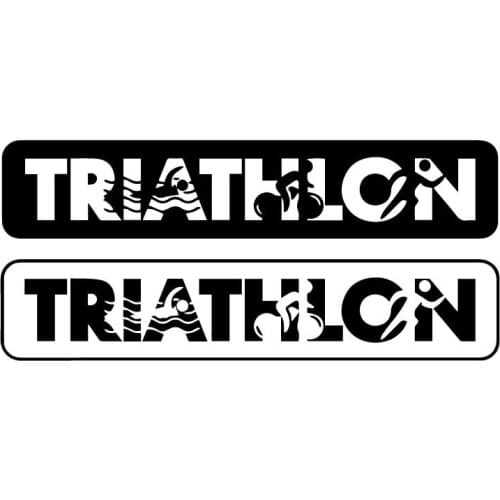 Dawasaru Triathlon Sports Swimming Cycling Running Creative Car Sticker Sunscreen Decal Suitcase Auto Accessorie PVC,17cm*7cm