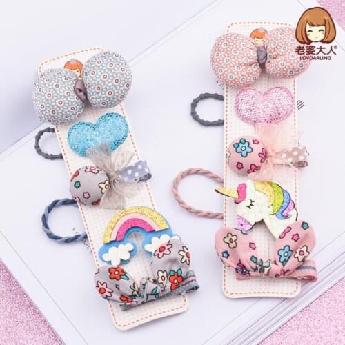 New Japanese and Korean Margaret Candy Color Rainbow Fresh Floral Bow Childrens Hairpin