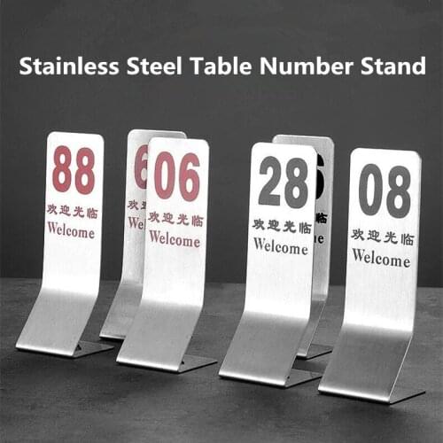 Double Side Stainless Steel Wedding Table Numbers Card Stand Place Card Holder Display Stand