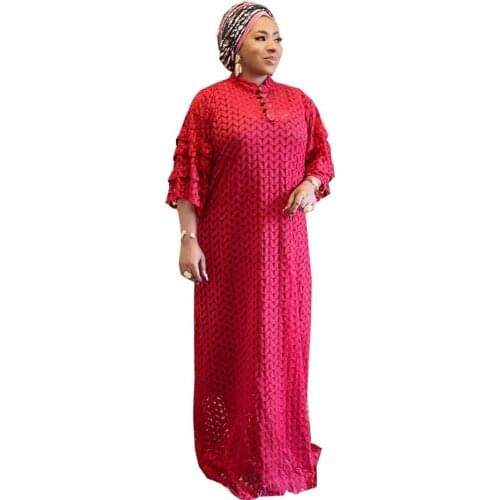 2 Piece Sets New African Lace Long Maxi Dress 2021 Spring Autumn African Fashion Robe Abaya Dresses and Lining