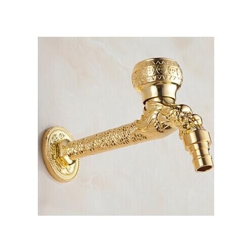 Brass Gold bibcocks, cold tap, washing machine faucet, toilet bibcock, copper bibcock,tap,Garden faucet