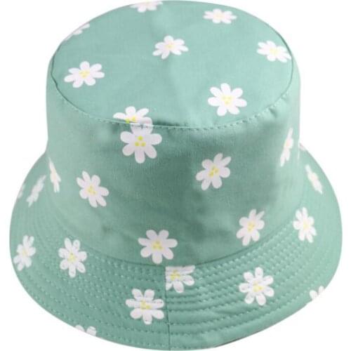 Fashion Women Marguerite Embroidery Anti-UV Foldable Fisherman Hat Bucket Cap