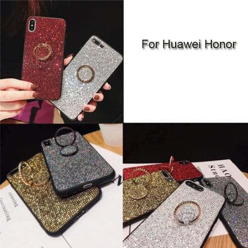 TPU Soft Silicone Rhinestone Diamond Case For Huawei Honor Mate 20X 30 Nova 5i 5 pro p20 9 P10 lite 20 Y9 2019 Stand Holder Case