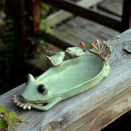 New Ceramic Frog Bird Feeder Succulent Planters Flower Pots Containers Ashtray Jewelry Organizer Key Storage Box/Soap Dish Soap