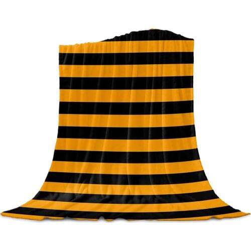 Living Room Sofa Blanket Halloween Stripes Orange Children Soft Throw Blanket Travel Airplane Hotel Portable Warm Thin Blanket