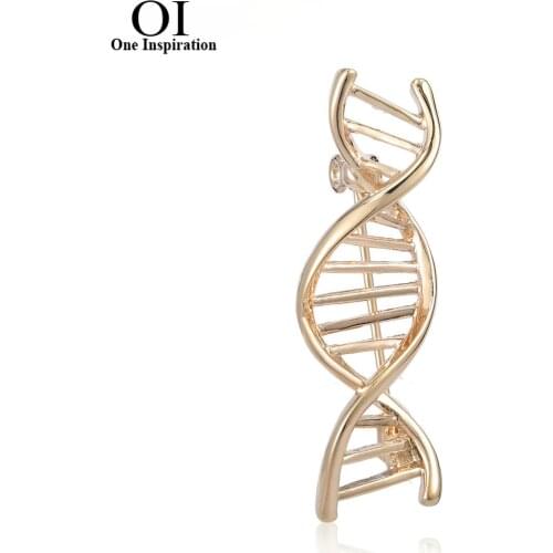 OI Gold Color Cell Shape Brooches For Women Medical Scientist Coat Shirt Badge Chemistry Jewelry for Doctor Nurse Pins