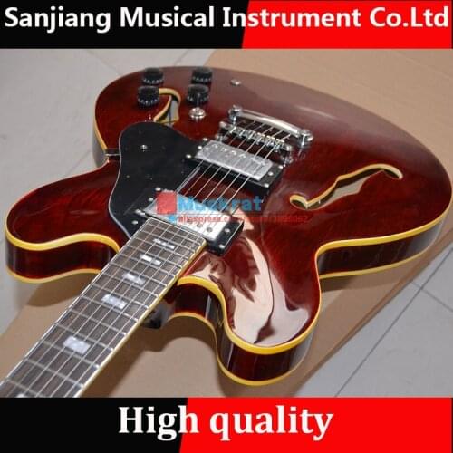 Wholesale custom shop, high quality electric guitar, ES335 electric guitar.6 strings Flame maple top, free shipping