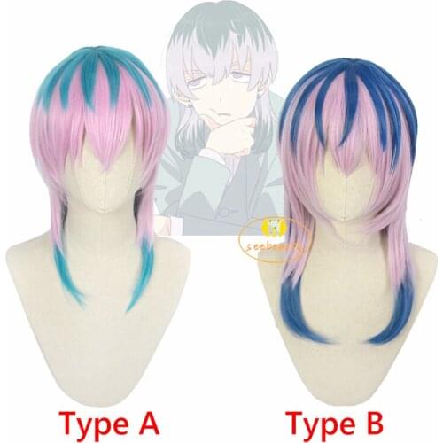 2 TYPES Anime Tokyo Revengers Rindo Haitani Cosplay Wig Tenjiku Pink Heat Resistant Synthetic Hair with Wig Cap Halloween Wig
