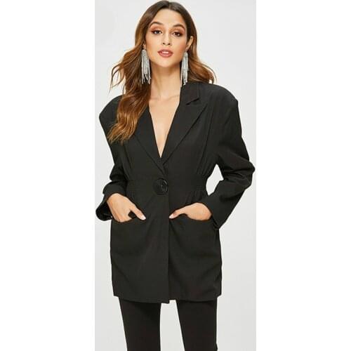 Women Black Casual Suit Coat Solid Autumn Outwear Business Long Sleeve Jacket Women Long Sleeve Suit Modis Slim Winter Blazer