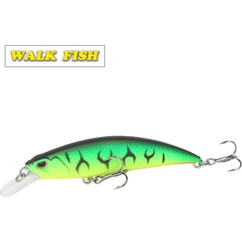 Walk Fish 1Pcs Minnow 80mm 9.5G Professional Suspend SHANKS Fishing Wobbler Depth 0-1.5m Bass Pike Lure Bait Fishing Tackle