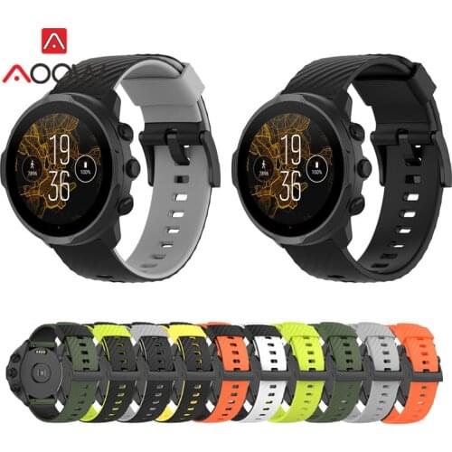 24mm Silicone Strap Quick Release Waterproof Diving Men Replacement Watch Band for Suunto 7 9 D5 Suunto Spartan Sport Wrist HR