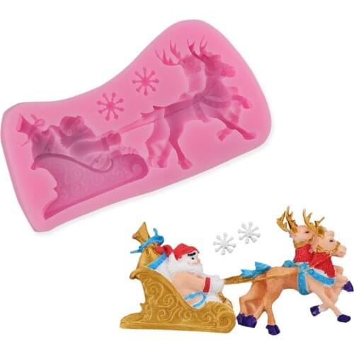 Christmas cake decoration mold DIYSanta Claus elk fudge cake chocolate silicone mold Christmas gifts for children