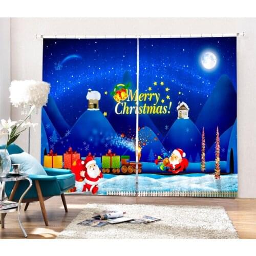 Christmas decoration 3D Blackout Curtains For Living room Bedding room Home Decor Tapestry Wall Carpet Drapes Cotinas