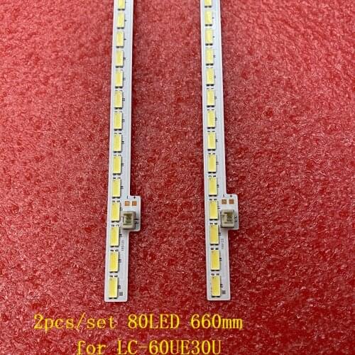2pcs/set 80LED 660mm LED Backlight Strip For Sharp LC-60UE30U SAMSUNG_2015SSP60_7030_80_4K_REV1.0_LM41-00090Q RB201WJ AL