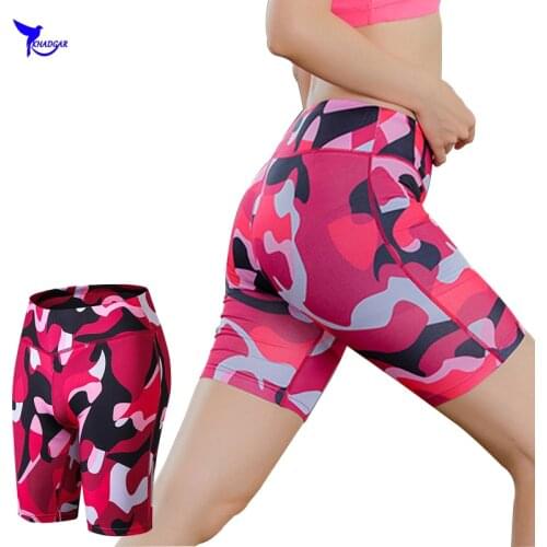 Reflective Night Run Quick Dry Jogging Shorts Women Camouflage Elastic Fitness Running Tights Workout Compression Yoga Leggings