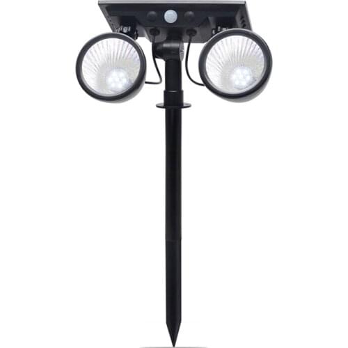SZYOUMY 1pcs 14LEDs Double Head Solar Ground Light Landscap LED Solar Lamp 2 In 1heads solar spot Lighting