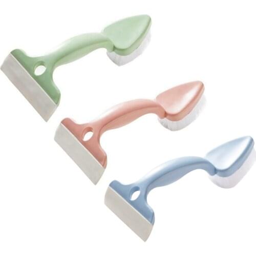 Extension Pole 2-in-1 Double-Head Cleaning Brush Detachable Microfiber Brush Rubber Scraper