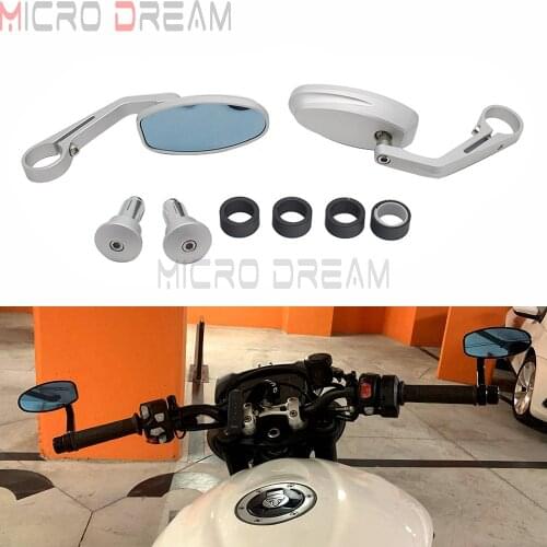 Universal 360 Rotate Adjustable Motorbike 7/8'' Bar End Rearview Handlebar Mirror for Honda Kawasaki BMW Ducati Triumph Yamaha