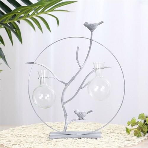 Water Plants Holder Hydroponic Containers Glass Flower Floral Vase Rack Potted Ornaments