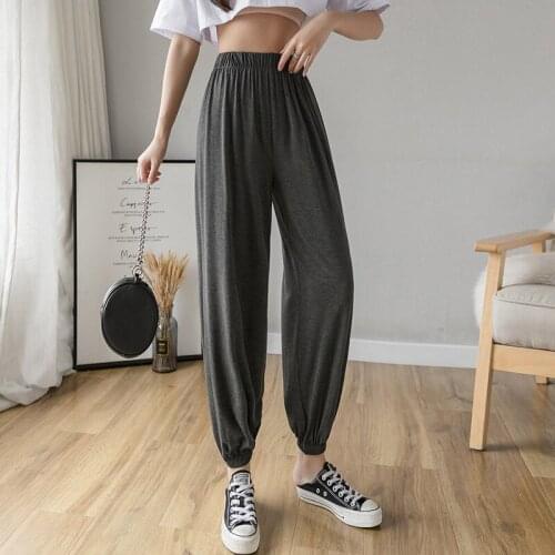 Retro High-waist Womens Harem Pants Casual Streetwear Casual Fashion Womens Loose Trousers Tie Pants Students Loose Casual