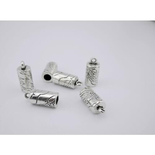 10sets/20pcs Dia.4.6mm Antique Silver Curved Round Jewelry End Caps/Clasp for licorice leather bracelet--CLP1229