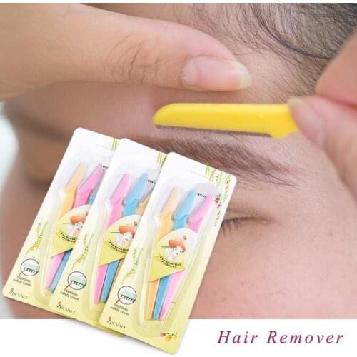 3pcs Women Eyebrow Trimmers High-quality Stainless Steel Blade Durable Facial Blades Shaver Knife Blade Eye Brow Face Razor