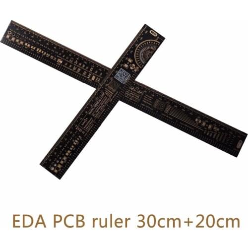 30cm+20cm PCB Ruler EDA Measuring Tool accurate Reversible High Precision hardness Protractor 11.8/7.8 Inches