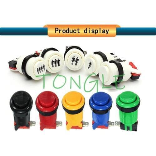 60 Pcs 28mm Mounting Hole Arcade push button,American style,6 Color available For Arcade Machine/Cocktail Machine