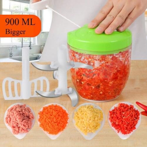 900ML Multifunction High Speedy Design Vegetable Fruit Twist Shredder Manual Meat Grinder Chopper Garlic Cutter
