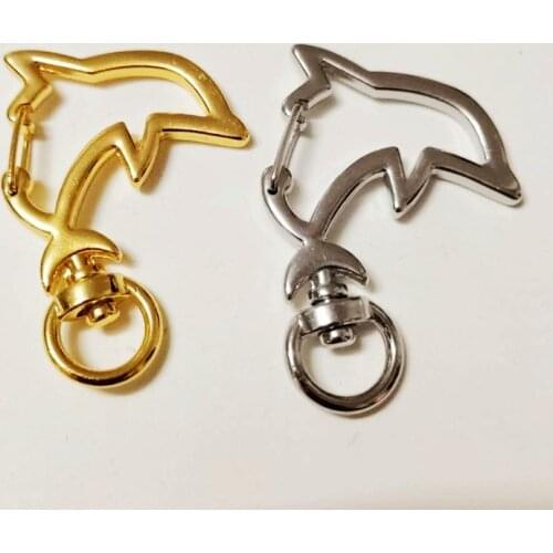 Shark hook buckle creative color metal dolphin keychain 29x42 10pcs\one park