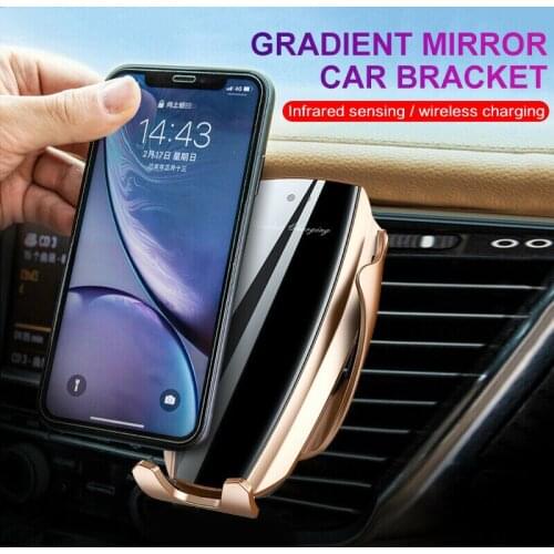 X5 10W Qi Car Wireless Charger For iPhone Xs Max Xr X Samsung S10 S9 Intelligent Infrared Fast Wirless Charge Car Phone Holder