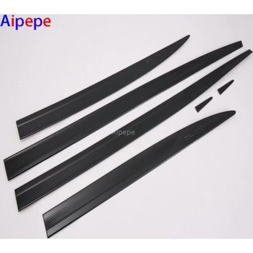 For Audi A6 C8 2019 Car Side Door Body Trim Carbon Fiber Accessories 6pcs Auto Accessory Perfect Replacement