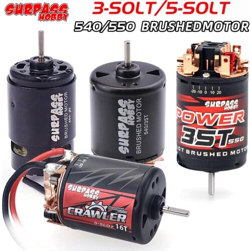 SURPASS HOBBY 5-Slot 3-Solt 540/550 Brushed Motor 12T 16T 21T 27T 35T 45T 55T 80T for 1/10 Off-Road Rock Crawler Climbing RC Car