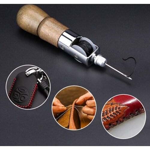 Needles Stitch Leather Fabric Grocery Leather Craft Lock Stitch Sewing Awl Thread Kit