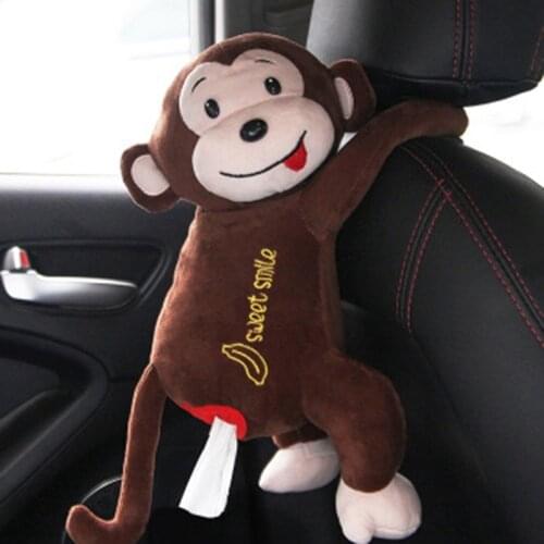 Creative Cartoon Monkey Home Office Car Hanging Paper Napkin Tissue Box Cover Holder Portable Paper Box